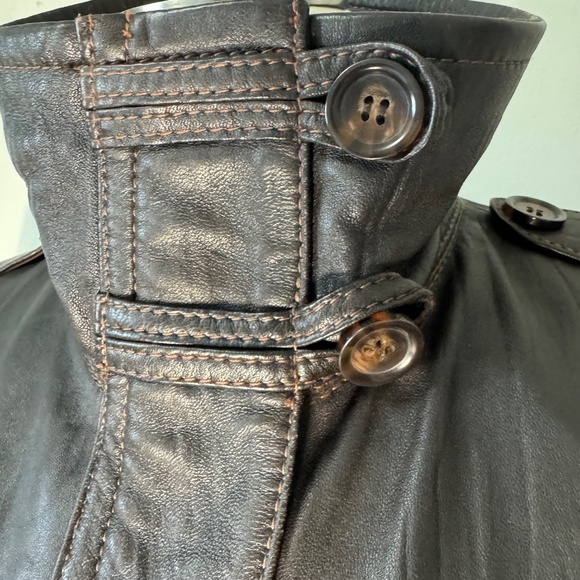 Danier Dark Brown Leather Jacket - Picture 3 of 12